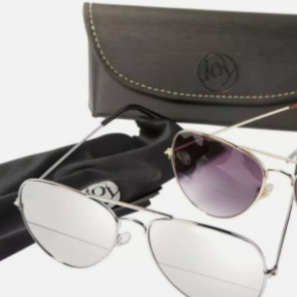 CleanBoss by Joy 2 pack Aviator Sun Readers with Case & Cloth NEW NIB +3.00 - Picture 3 of 3